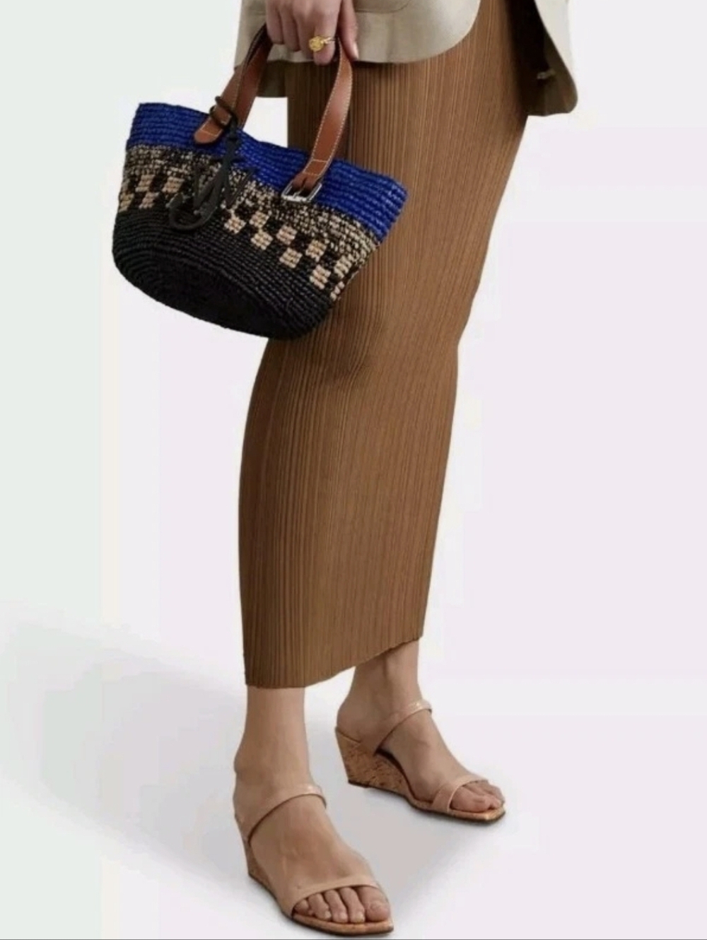 STUART WEITZMAN Womens Beige Cork Double Band Aleena Wedge Sandal 7 B MSRP $395 - Picture 15 of 16